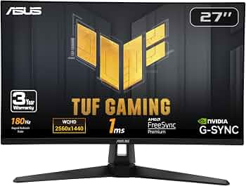 ASUS TUF Gaming VG27AQ3A 27 Inch 1440p 180Hz G-SYNC Gaming Monitor