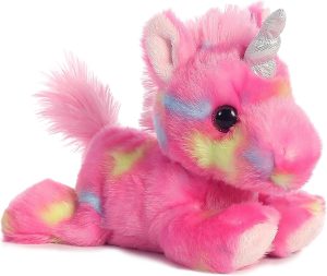 Aurora® Vibrant Bright Fancies™ Jellyroll Unicorn™ Stuffed Animal – Eye-Catching Fun – Delightful Cuddles – Pink 8 Inches