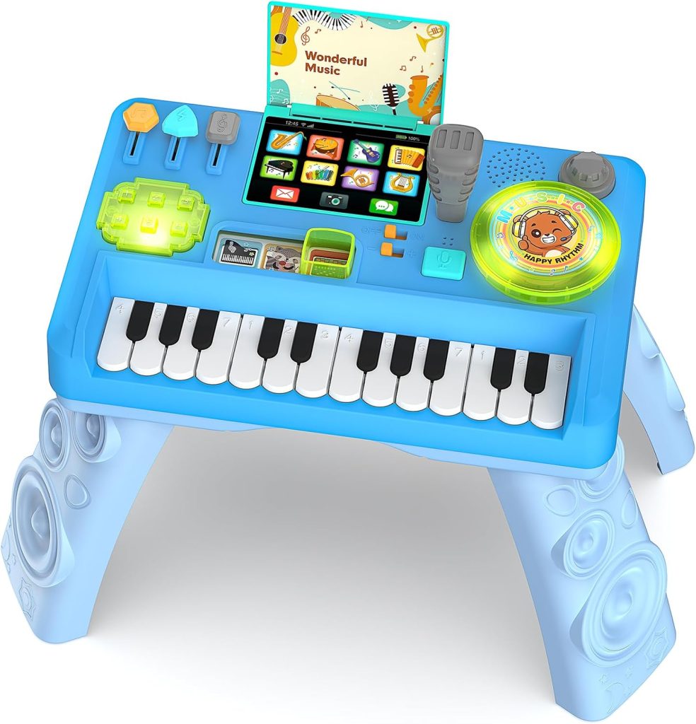 Baby DJ Table Musical Piano Toys for Toddlers with Music & Light