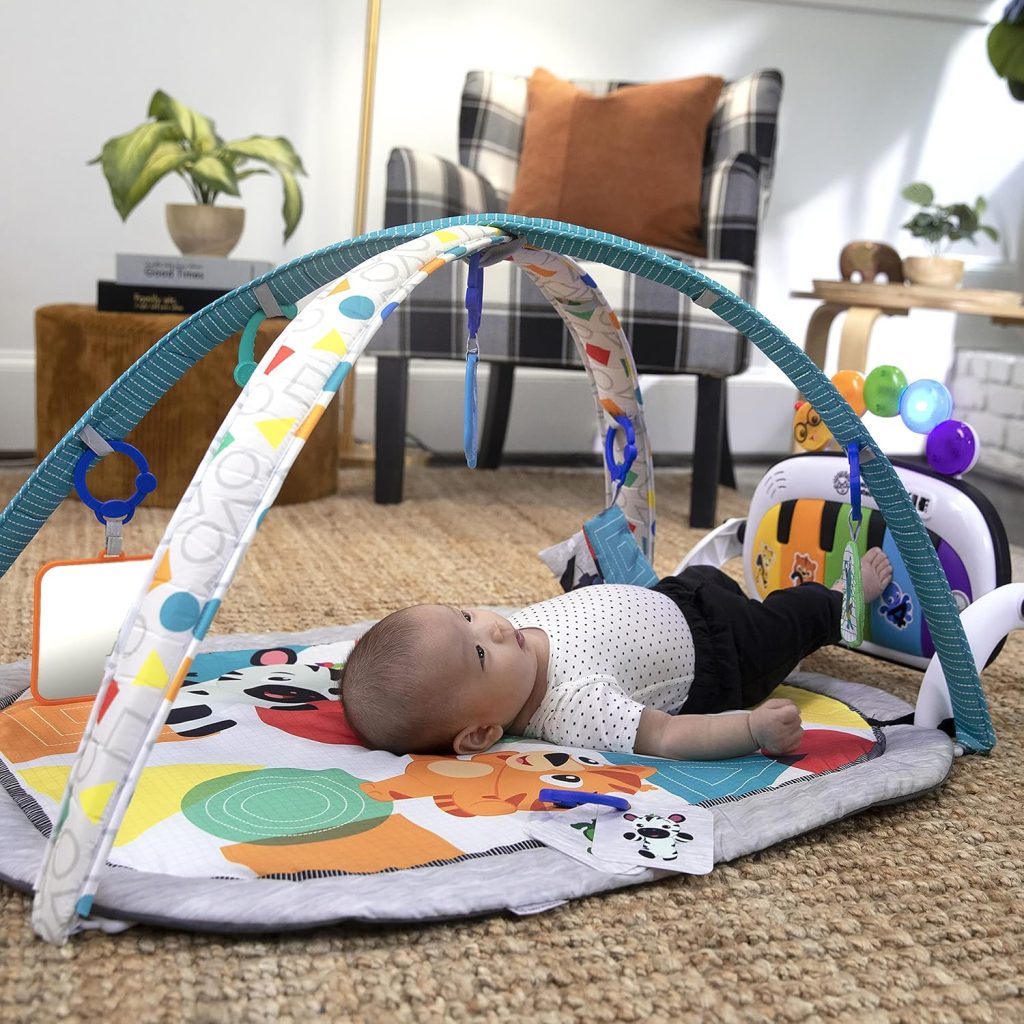 Baby Einstein 4-in-1 Kickin’ Tunes Music and Language Play Gym and Piano Tummy Time Activity Mat