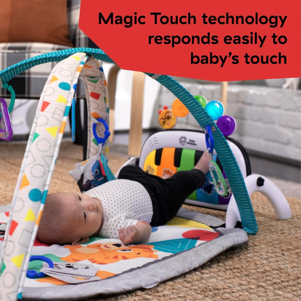 Baby Einstein 4-in-1 Kickin’ Tunes Music and Language Play Gym and Piano Tummy Time Activity Mat