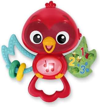 Baby Einstein Roxys Bright Flight Musical Baby Toy & Teether, Plays Real Bird Sounds with 10+ Melodies, Multisensory, Ages 3 Months and Up