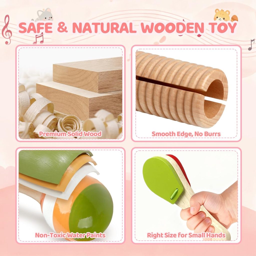 Baby Musical Instruments – Montessori Wooden Toys for Toddlers Sensory Play