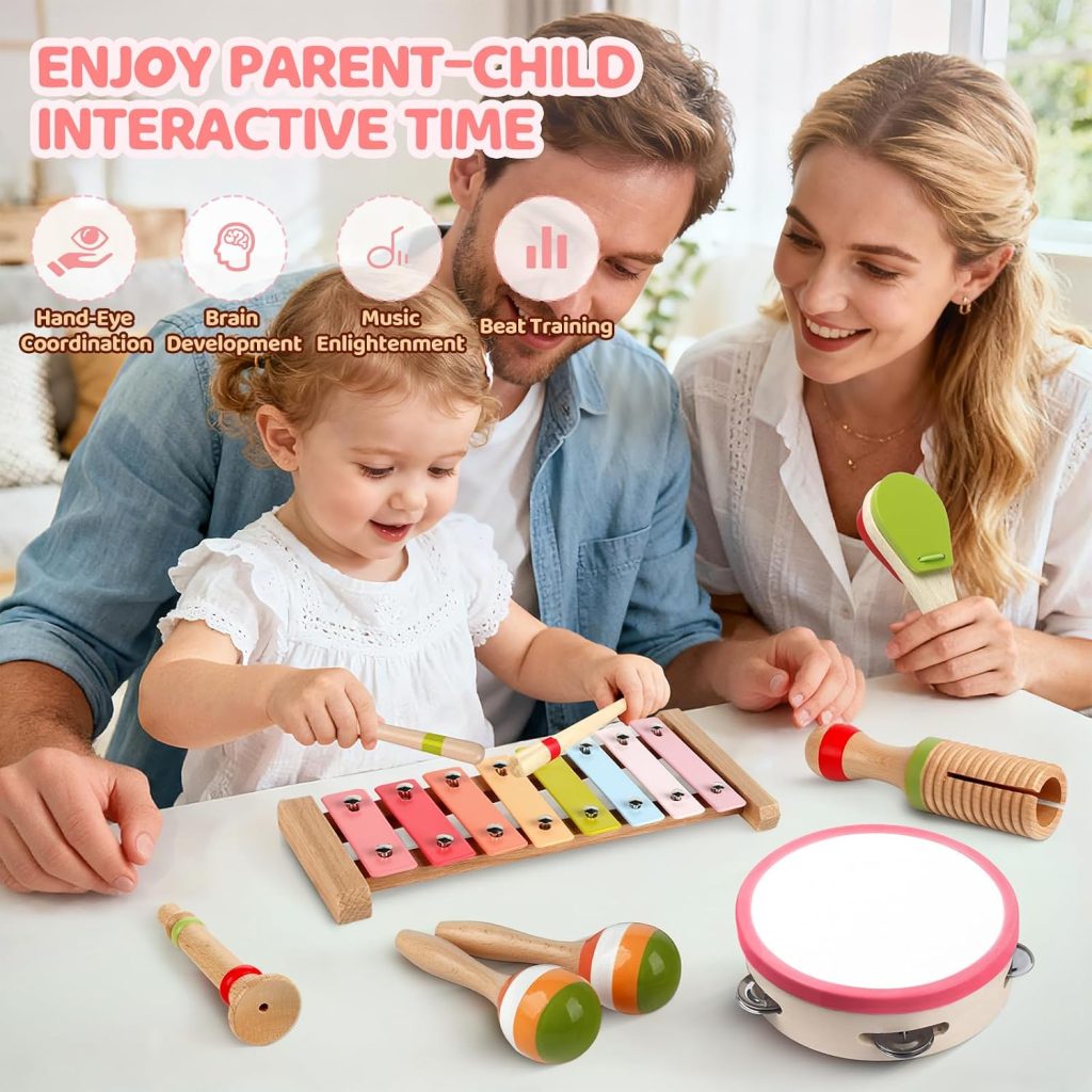 Baby Musical Instruments – Montessori Wooden Toys for Toddlers Sensory Play