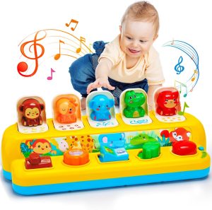 Baby Pop Up Toys with Music & Light Montessori Toys for 1 Year Old Boy Girl