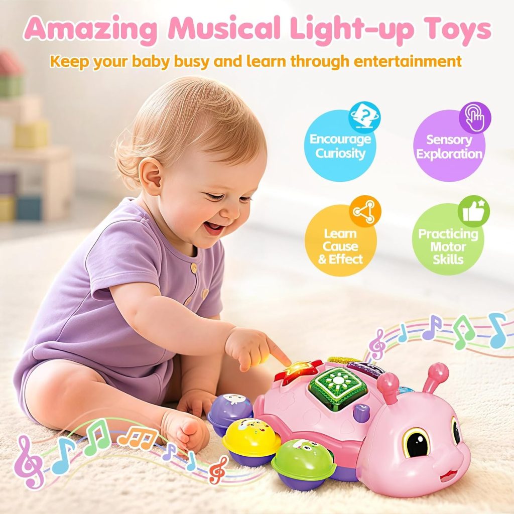 Baby Toys for 12 Months, Musical Crawling Infant Toys with Lights Sounds