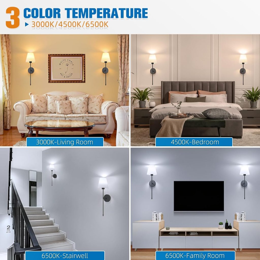 Battery Operated Wall Sconce Set of 2,Black Rechargeable Wall Lights with 10400mAh Dimmable Bulbs and Remote,10 Colors Wireless Wall Lamps for Bedroom Living Room Hallway Decor