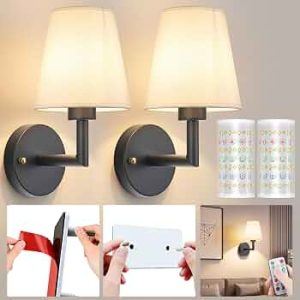 Battery Operated Wall Sconce, Peel and Stick Sconces Set of 2