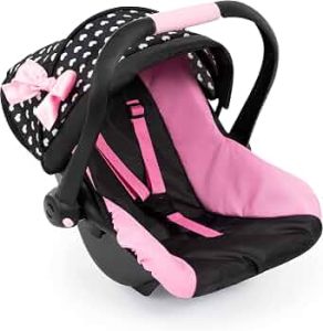 Bayer Design Doll Car Seat, Deluxe Baby Carrier for Dolls up to 18 in, Pink
