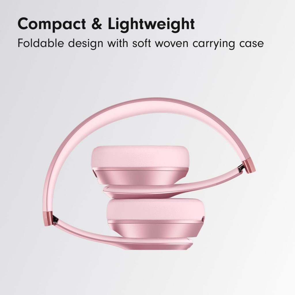Beats Solo 4 – Wireless On-Ear Bluetooth Headphones, Up to 50-Hour Battery Life, Ultra-Lightweight Comfort, Powerful and Balanced Sound, Apple & Android Compatible – Amazon Exclusive Metallic Pink