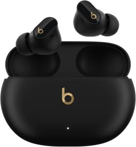 Beats Studio Buds + | True Wireless Noise Cancelling Earbuds, Enhanced Apple & Android Compatibility, Built-in Microphone, Sweat Resistant Bluetooth Headphones, Spatial Audio – Black/Gold