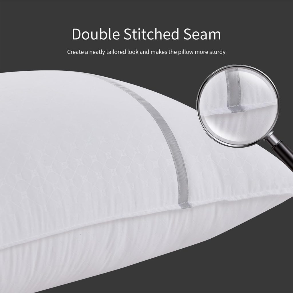Bed Pillows Standard Size Set of 2, Medium Firm Hotel Pillows for Sleeping, Cooling Pillows for Side & Back Sleepers, Down Alternative Filling, 20 x 26 Inches