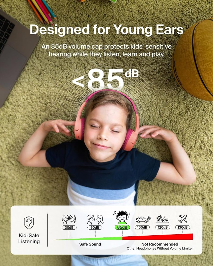 Belkin SoundForm Mini Kids Headphones, Wireless & Wired, 30H Playtime, Case