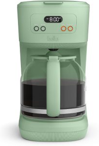 BELLA 12-Cup Programmable Coffee Maker with No-Drip Glass Carafe, Seaglass