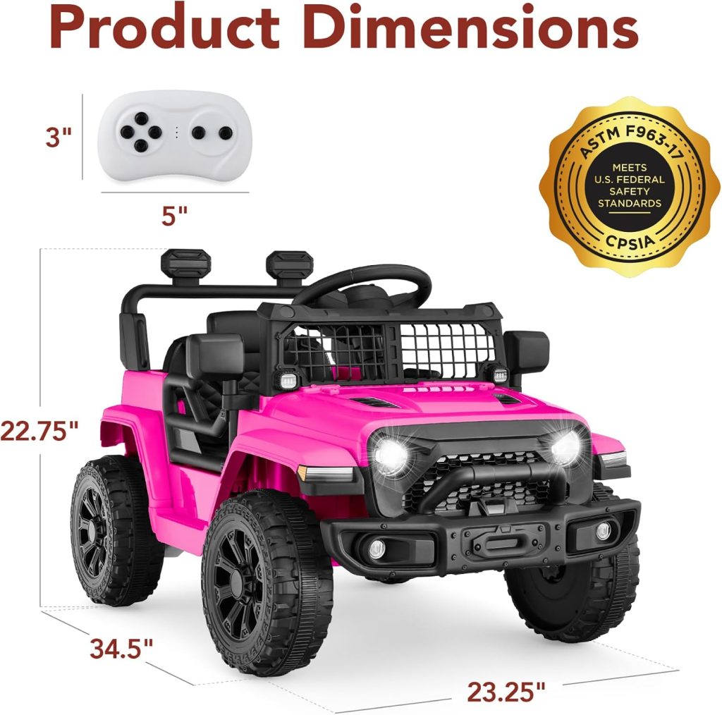Best Choice Products 12V Kids Ride-On Car with Parent Remote – Bold Pink