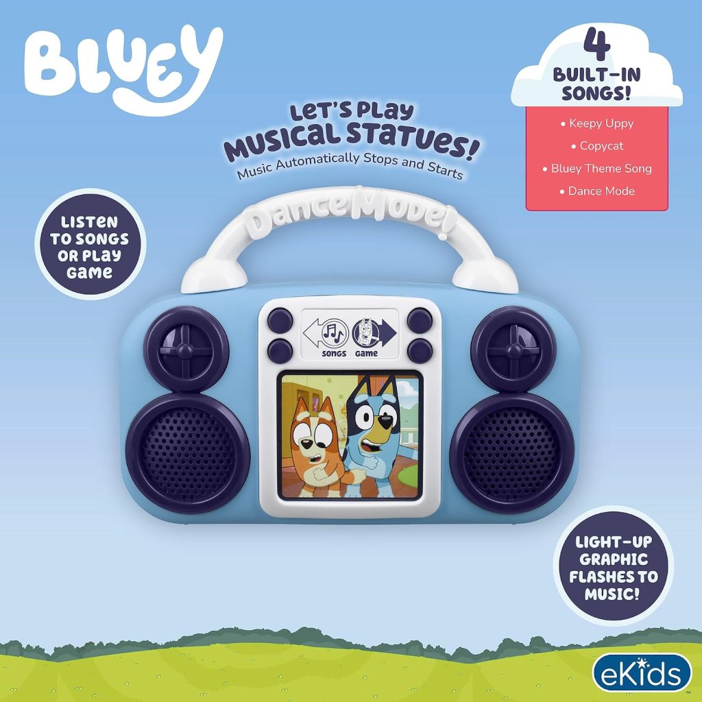 Bluey Toy Music Player, Toddler Toy with Built-in Music and Lights (Bluey)