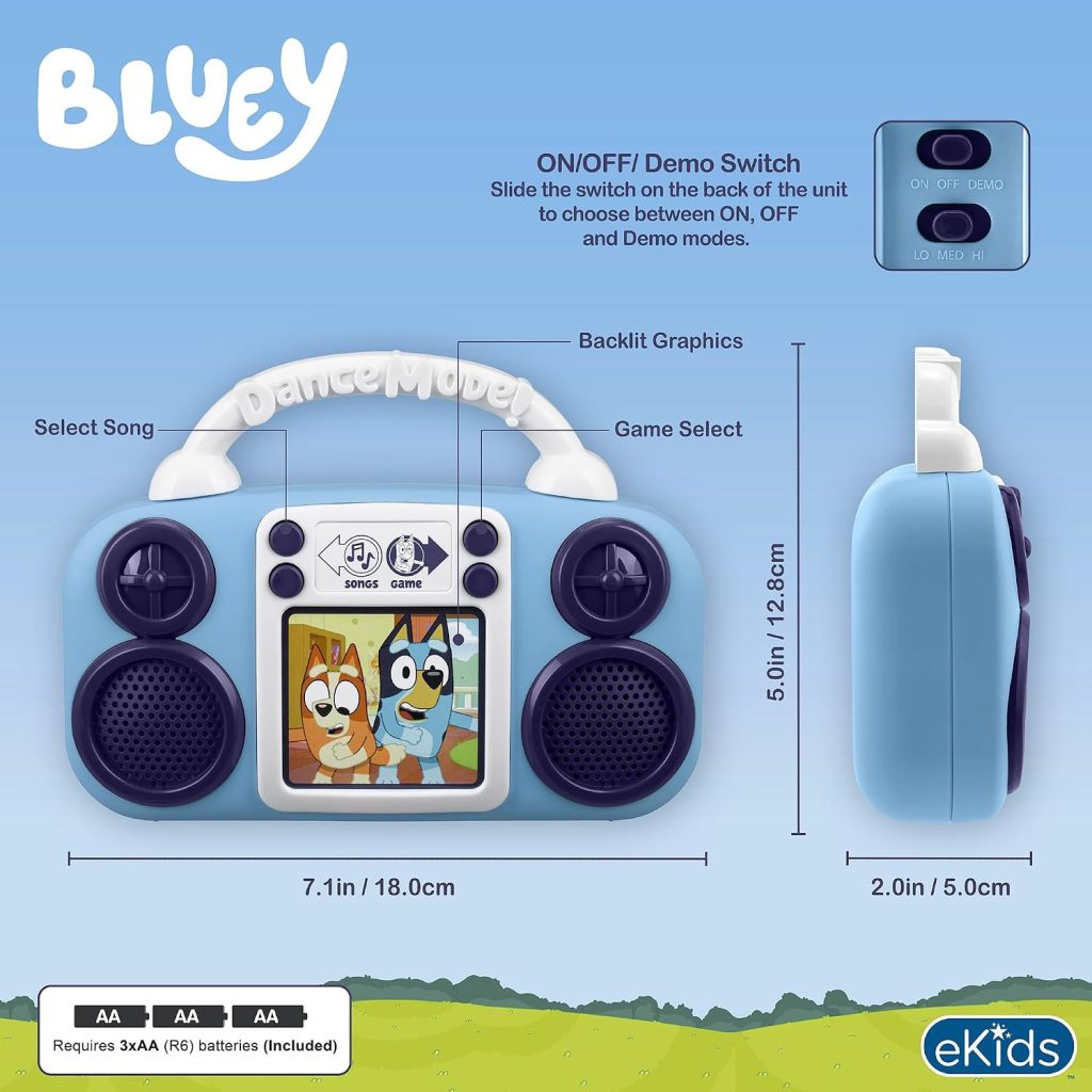 Bluey Toy Music Player, Toddler Toy with Built-in Music and Lights (Bluey)