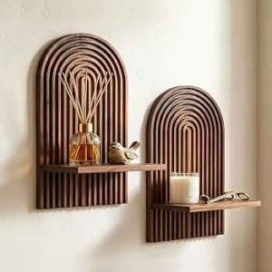 Boho Wall Shelf Set of 2, Floating Shelves for Boho Wall Decor