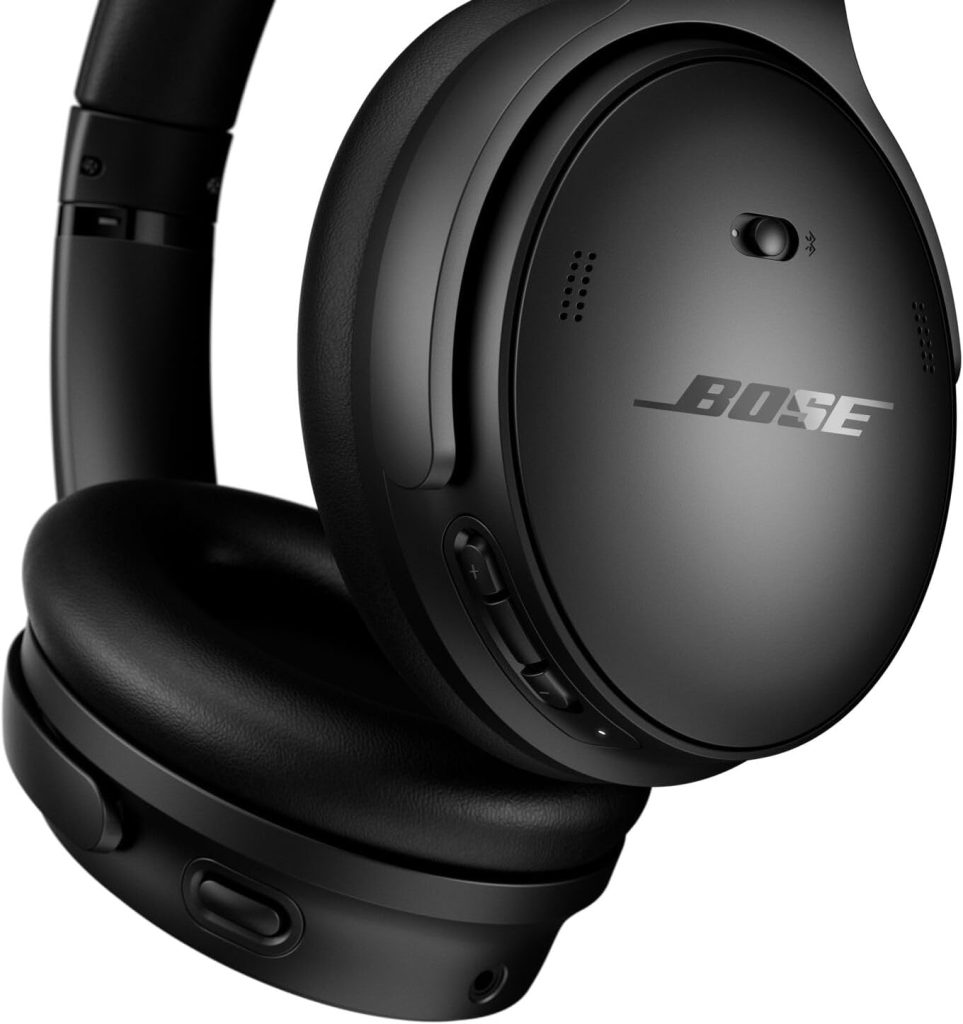 Bose QuietComfort Headphones – Wireless Bluetooth Headphones, Active Over Ear Noise Cancelling and Mic, USB-C Charging, Deep Bass, Up to 24 Hours of Playtime, Black