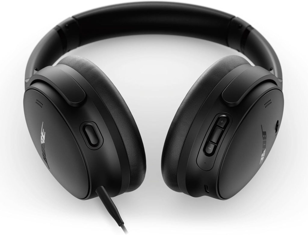 Bose QuietComfort Headphones – Wireless Bluetooth Headphones, Active Over Ear Noise Cancelling and Mic, USB-C Charging, Deep Bass, Up to 24 Hours of Playtime, Black