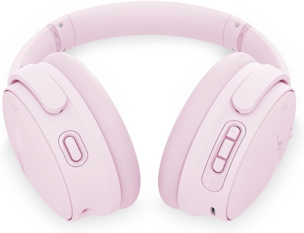 Bose QuietComfort Headphones – Wireless Bluetooth Headphones, Active Over Ear Noise Cancelling and Mic, USB-C Charging, Deep Bass, Up to 24 Hours of Playtime, Petal Pink – Limited Edition Color