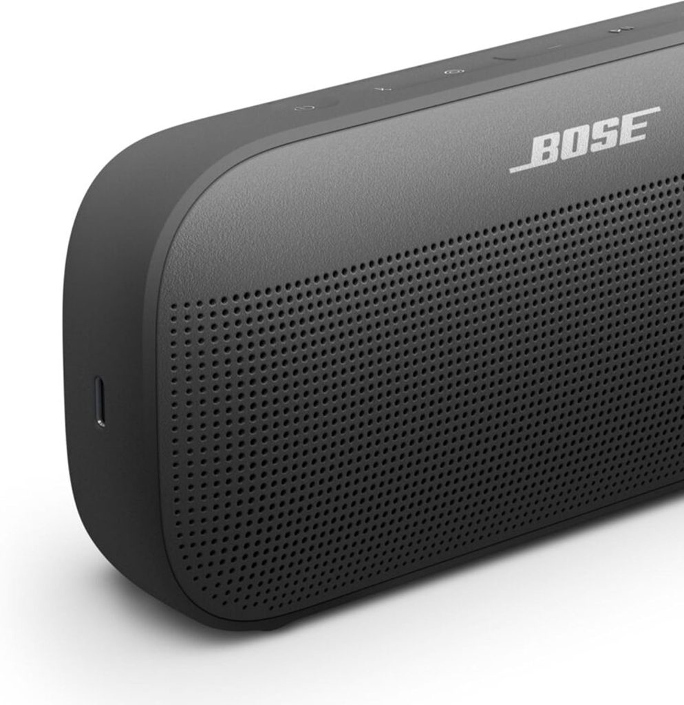 Bose SoundLink Flex Bluetooth Speaker (2nd Gen) – Portable Outdoor Speaker with Hi-Fi Audio, Waterproof and Dustproof, USB-C, Up to 12 Hours Battery Life, Black