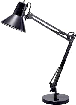 Bostitch Office VLF100D Swing Arm Desk Lamp, Metal, 36″ Reach with Multi-Joint Adjustment, Includes Replaceable LED Bulb (VLF), Black
