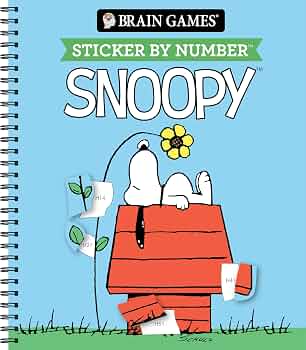 Brain Games – Sticker by Number: Snoopy (Officially Licensed Peanuts Product)