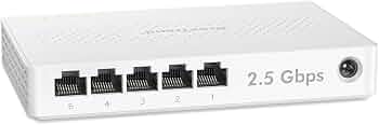 BrosTrend 2.5Gb Switch, 5 Port Unmanaged Switch for PC, Game Consoles, NAS