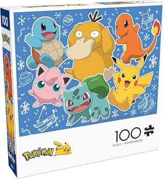 Buffalo Games Pokémon, Kanto Holiday, 100 Piece Puzzle, Poster Included