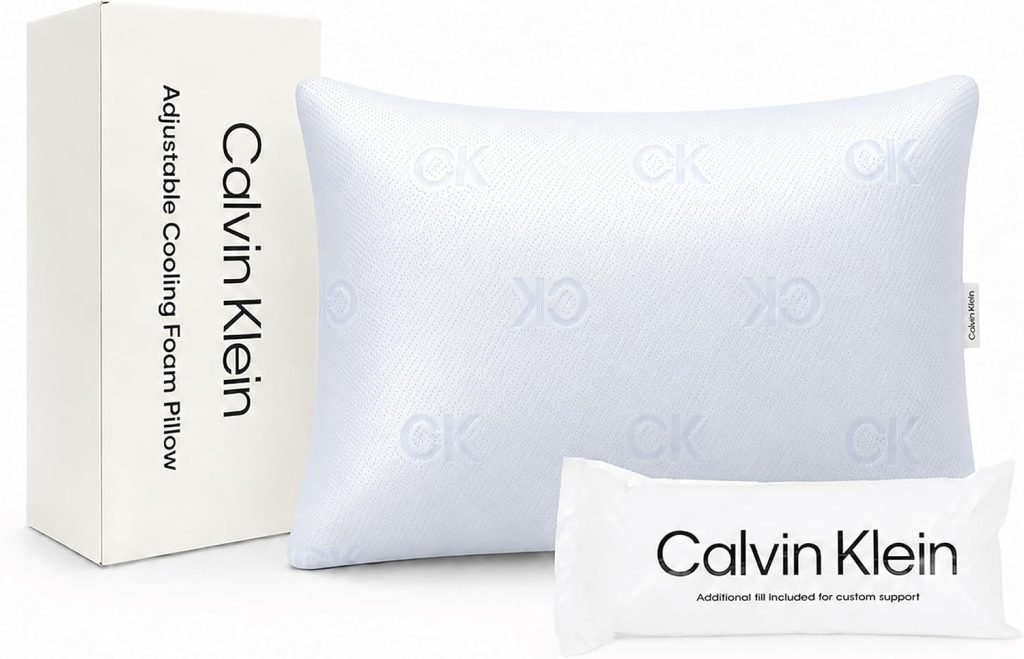 Calvin Klein Adjustable Shredded Memory Foam Blend Bed Pillow, Queen Size