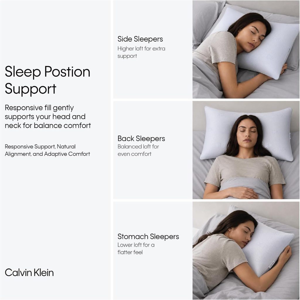 Calvin Klein Adjustable Shredded Memory Foam Blend Bed Pillow, Queen Size