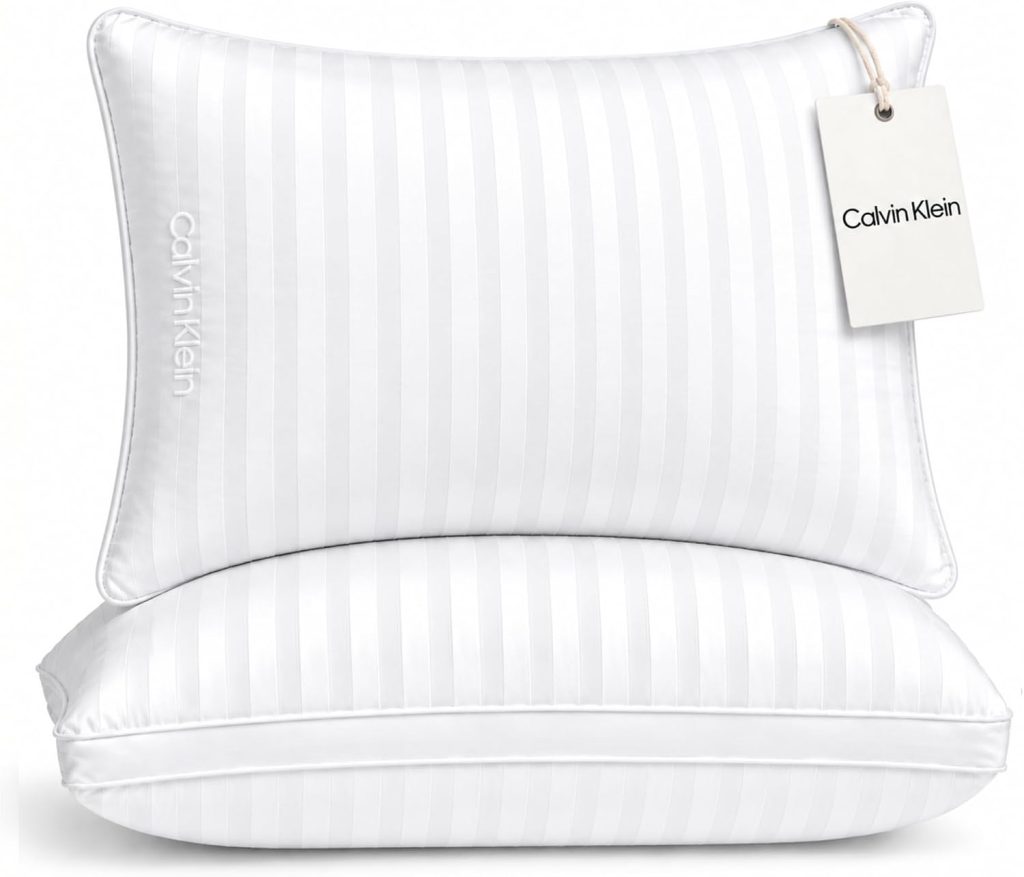 Calvin Klein Hotel Collection Bed Pillows King Size Set of 2, Medium Firm