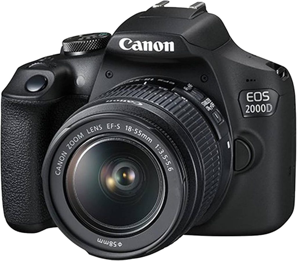 Canon EOS 2000D / Rebel T7 DSLR Camera with EF-S 18-55mm + EF 75-300mm Daul Lens + SanDisk 64GB Memory Card + Tripod + Case + Wideangle Lenses + ZeeTech Accessory Bundle (21pc Bundle) (Renewed)
