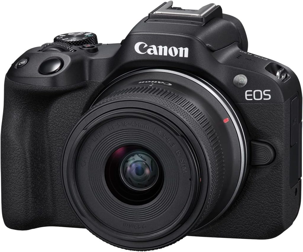 Canon EOS R50 Mirrorless Camera RF-S18-45mm F4.5-6.3 is STM Lens Kit