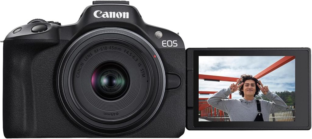 Canon EOS R50 Mirrorless Camera RF-S18-45mm F4.5-6.3 is STM Lens Kit
