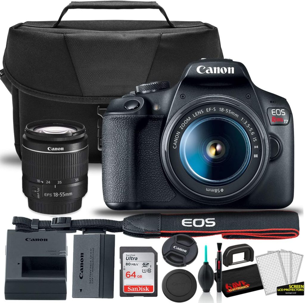Canon EOS Rebel T7 DSLR Camera with 18-55mm Lens & Camera Bag Bundle