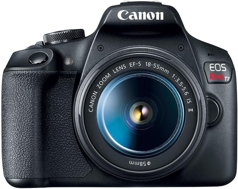 Canon EOS Rebel T7 DSLR Camera with EF18-55mm + EF 75-300mm Double Zoom Kit 2727C021 Bundle with Sandisk 64GB Memory Card, Deco Essentials Camera Bag and Photography Digital Guidebook Ebook
