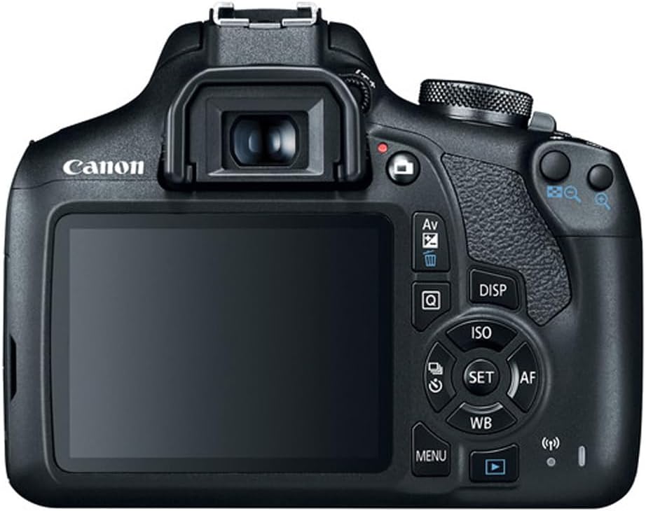 Canon EOS Rebel T7 DSLR Camera with EF18-55mm + EF 75-300mm Double Zoom Kit 2727C021 Bundle with 64GB Memory Card, Deco Photo Camera Bag, Deco Essentials Camera Bag and Photography Guidebook