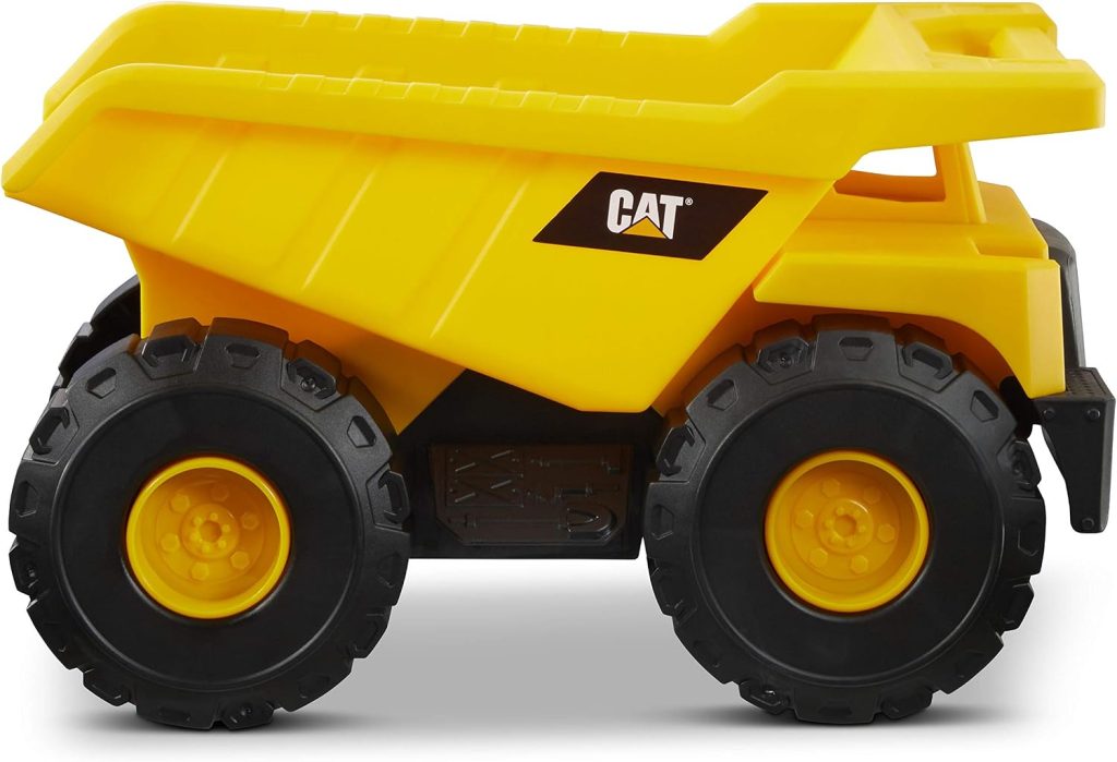 CAT Construction Toys, 15″ Dump Truck Toy, Ages 2+, Sturdy Plastic, No Batteries Required, CAT Construction Tough Rigs Series