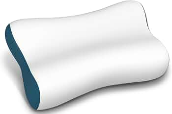 Cervical Neck Pillow for Pain Relief, Contour Memory Foam Pillows for Sleeping, Ergonomic Pillow Orthopedic Cooling Pillow Bed Pillow Neck Support for Side Back Stomach Sleepers(White&Blue)