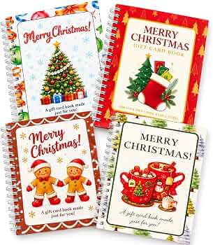 Christmas Gift Card Books – 4 Pack Holiday Holders