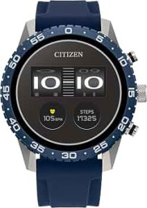 Citizen CZ Smart PQ2 44MM Sport Smartwatch with YouQ App with IBM Watson® AI and NASA Research, Wear OS by Google, HR, GPS, Fitness Tracker, Amazon Alexa™, iPhone Android Compatible, IPX6 Rating