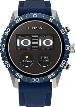 Citizen CZ Smart PQ2 44MM Sport Smartwatch with YouQ App with IBM Watson® AI and NASA Research, Wear OS by Google, HR, GPS, Fitness Tracker, Amazon Alexa™, iPhone Android Compatible, IPX6 Rating