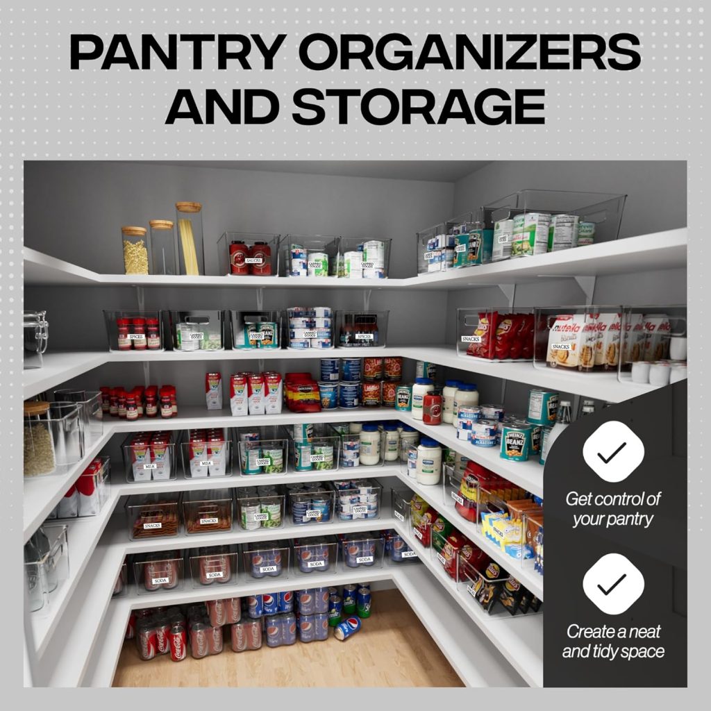 ClearSpace Clear Plastic Storage Bins – Pantry Organizers & Storage Containers, Cabinet Organizer – Home Organization Must Haves for Kitchen, Laundry Room, Office, Closet, Garage & Freezer