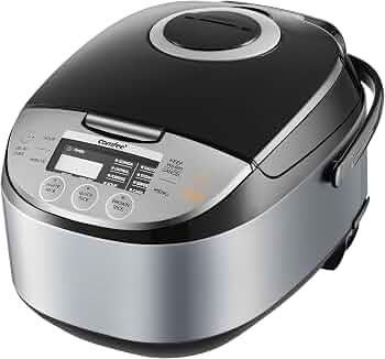 COMFEE’ Rice Cooker 12 Cups Cooked/6 Cups Uncooked, Portable Non-Stick Rice Maker, Japanese Rice Cooker with Fuzzy Logic Technology, 24-Hour Timer Delay, 11 Presets, Steamer, Fast Cooking, Grain Cooker, Black
