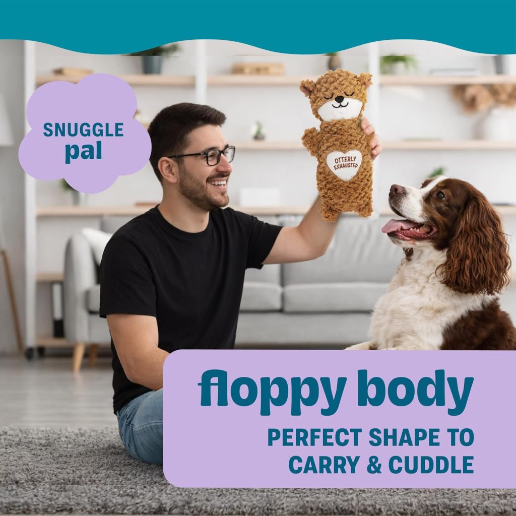 Comfort Plush Dog Snuggle Buddy, Heat Pouch, Otter, 11″