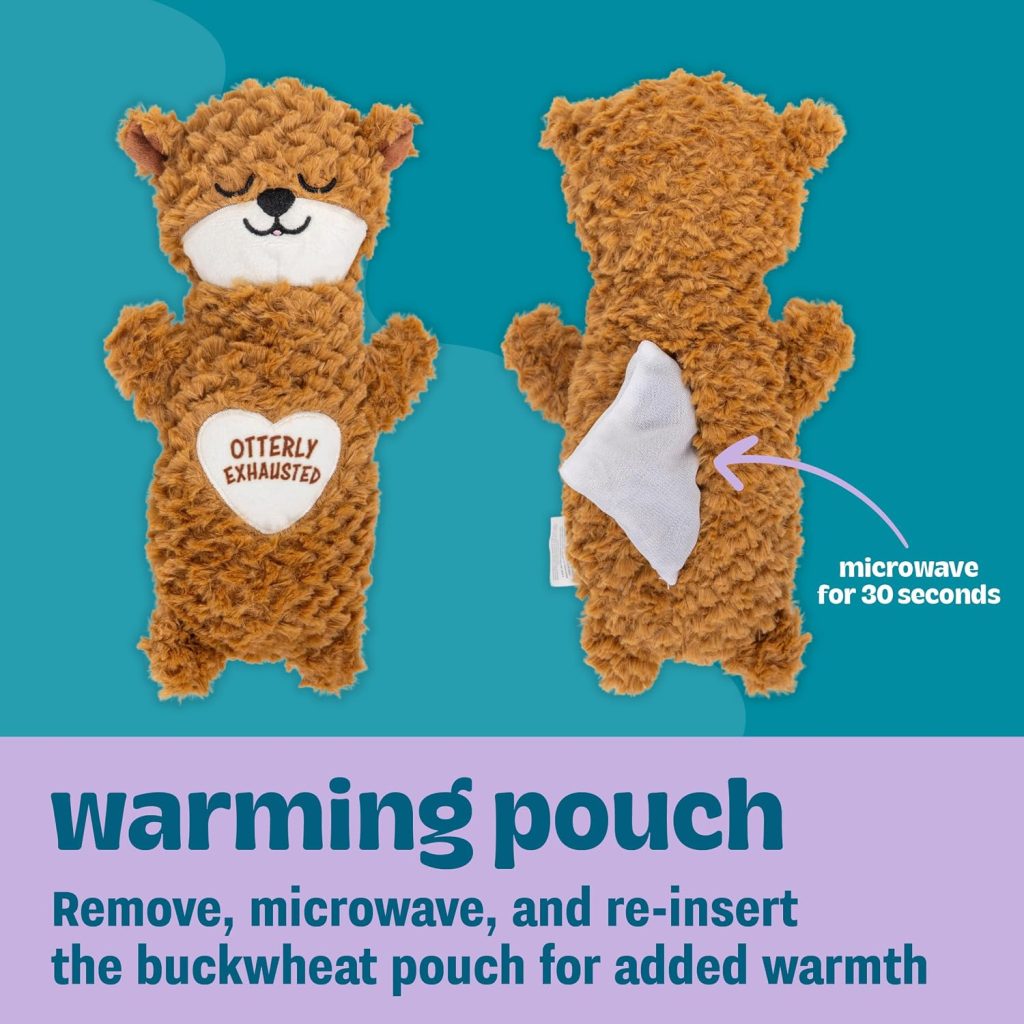 Comfort Plush Dog Snuggle Buddy, Heat Pouch, Otter, 11″