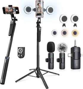Content Creator Essentials Vlogging Kit for iPhone, Tripod & Wireless Mic