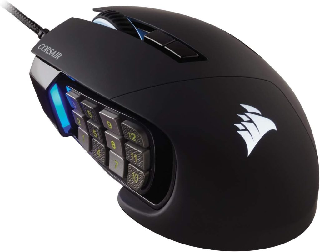 Corsair Scimitar RGB Elite Wired MMO MOBA PC Gaming Mouse – Black